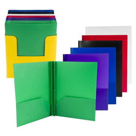 Wholesale 2 Pocket Poly Folder W Prong Assorted