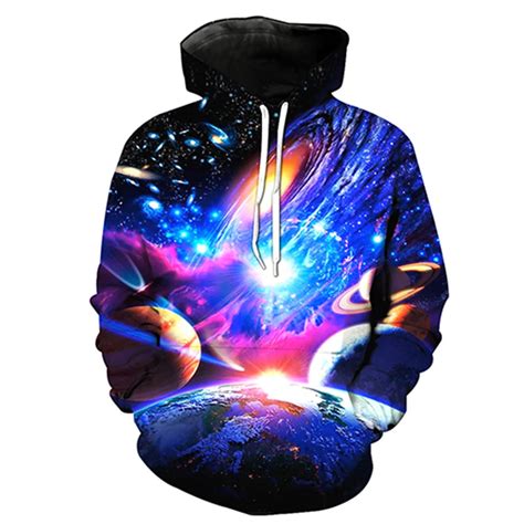 Kowell Brand New Funny Space Galaxy 3d Hoodies Men Stranger Things