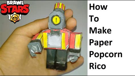 How To Make A Paper Brawl Stars Popcorn Rico Papercraft Toy Easy To