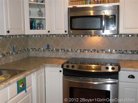 Smart tiles backsplash lowes smart tiles rv apartment ideas. Kitchen DIY remodel on a Budget - 2 Boys + 1 Girl = One ...
