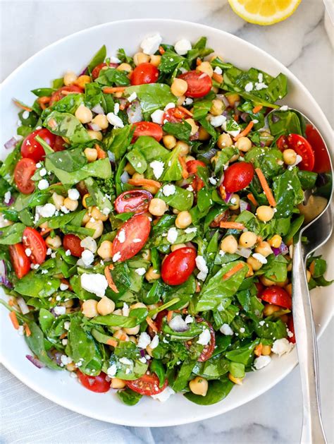 Spinach Chickpea Salad Recipe Cookin With Mima