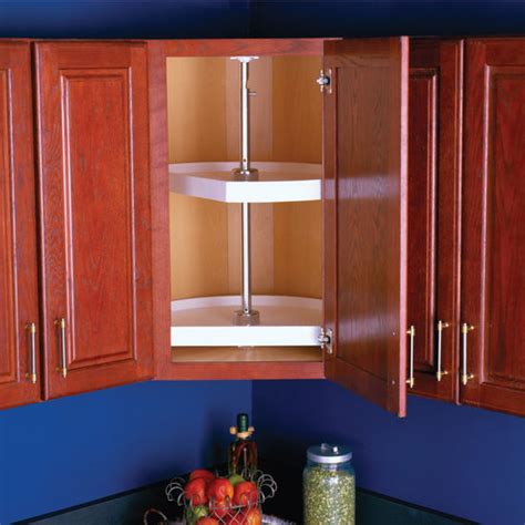 The kidney corner cabinet lazy susan set from hafele provides great corner cabinet organization. Polymer D-Shaped Lazy Susan For Upper Corner Pantry ...