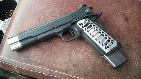 Customized Rock Island Tactical 1911 With Compensator And Skeleton Grips