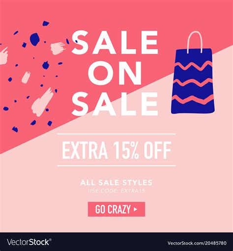 Sale Banner Template Discount Poster Promo Vector Image