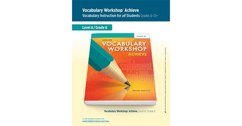 Vocabulary Workshop Achieve Level A Grade 6 Student Edition