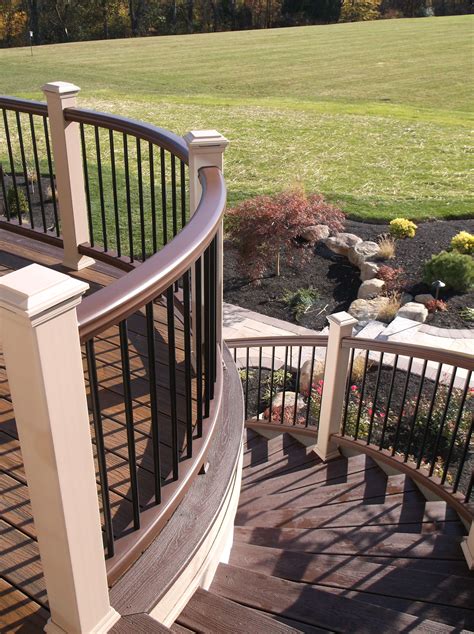 The outdoor elite curve moves up and down your exterior stairs with power and efficiency, while the offset swivel seat makes the user's entry and exit at the top landing safer and more accessible than. curved deck and stairs www.anotheramazingdeck.com ...