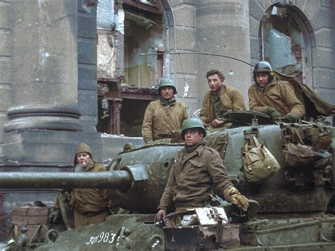 The Crew Of A Pershing Tank Named Eagle 7 Of The 3rd Armored