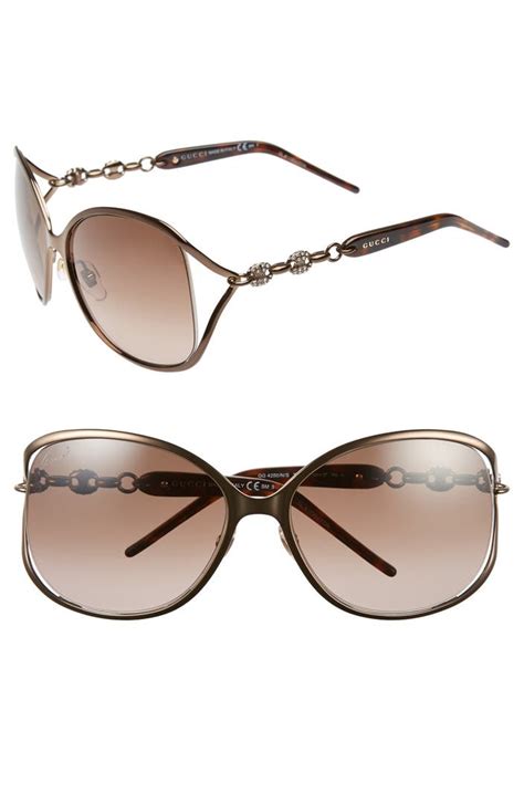 Gucci Marina Chain 60mm Swarovski Crystal Sunglasses Nordstrom