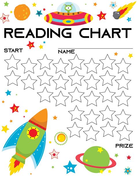 Kids Reading Chart Printable Childs Reading Chart Stars Etsy