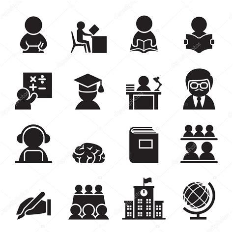 Learning Icons Set Vector Illustration Stock Vector By Slalomop