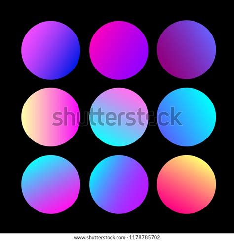 Modern Gradient Set Round Abstract Backgrounds Stock Vector Royalty