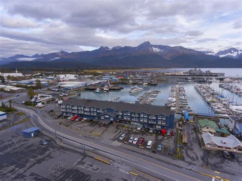 Seward Harbor Aerial View Alaska Ak Usa Stock Photo Image Of