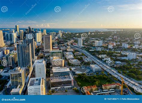 2019 Aerial Downtown Miami Fl Stock Image Image Of Dusk Drone 162140671