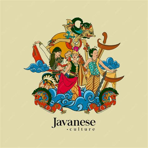 premium vector set javanese illustration hand drawn indonesian cultures background