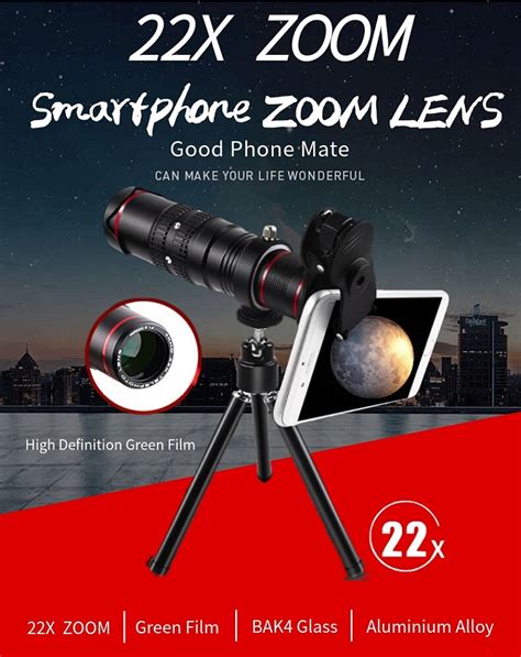 Hd Mobile Phone Telescope 4k 22x Lens Super Zoom Phonetographyca