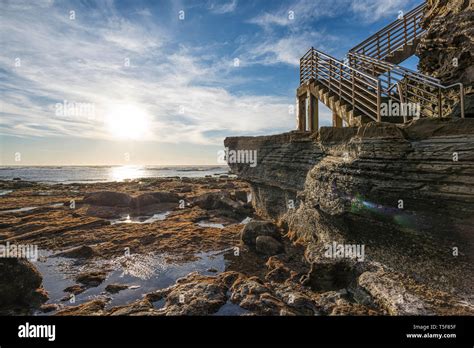 Staircase At Sunset Cliffs Natural Park San Diego California Stock