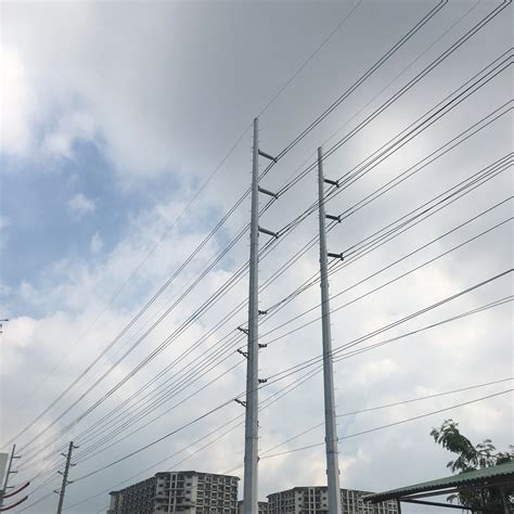 132 Kv Electrical Distribution Lines 90 Ft Steel Pole The Philippines