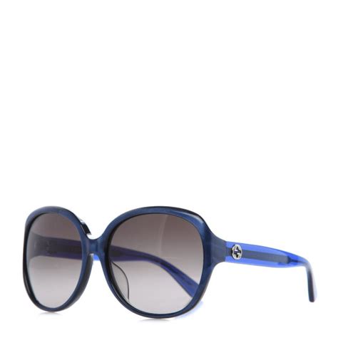 gucci acetate oversized round sunglasses gg0080sk blue 713592 fashionphile