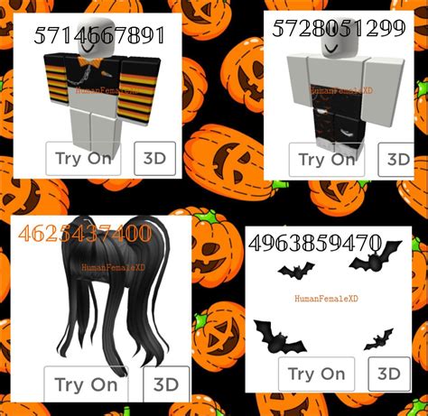 Hello beauties!😍so today i gave you some of my favorite codes for aesthetic outfits that you can use on bloxburg. Halloween Outfit Codes | Roblox animation, Cute tumblr ...