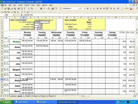 28 Microsoft Excel Schedule Template Templatesz234