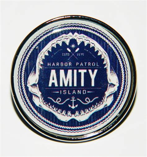 Jaws Movie Amity Island Harbor Patrol Logo Enamel Metal Pin New Unused