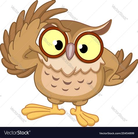 Owl With Glasses Royalty Free Vector Image Vectorstock
