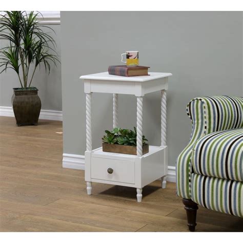 Megahome White Storage End Table Wh162 The Home Depot