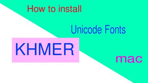 How To Install Khmer Fonts On Mac Youtube
