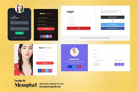 Quality Of Design User Registration Form Template By Mexopixel On