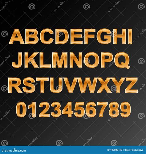 Alphabetic Fonts And Numbers Stock Vector Illustration Of Color