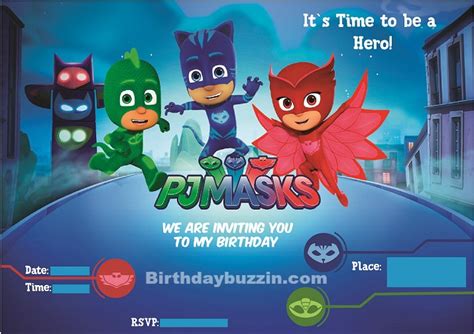 Pj Masks Birthday Card Free Printable