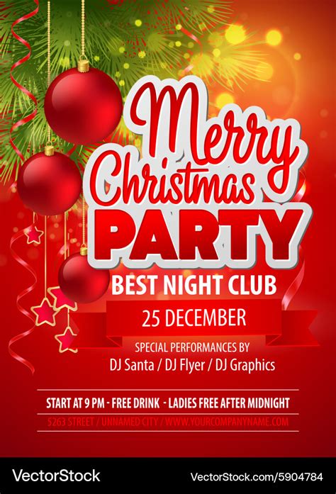 Christmas Party Flyer Template Royalty Free Vector Image