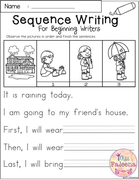 March Sequence Writing For Beginning Writers Print And Digital