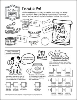 Collection by kati williams coon. Feed a Pet - Girl Scout Brownies - "Pets" Activity Pack ...