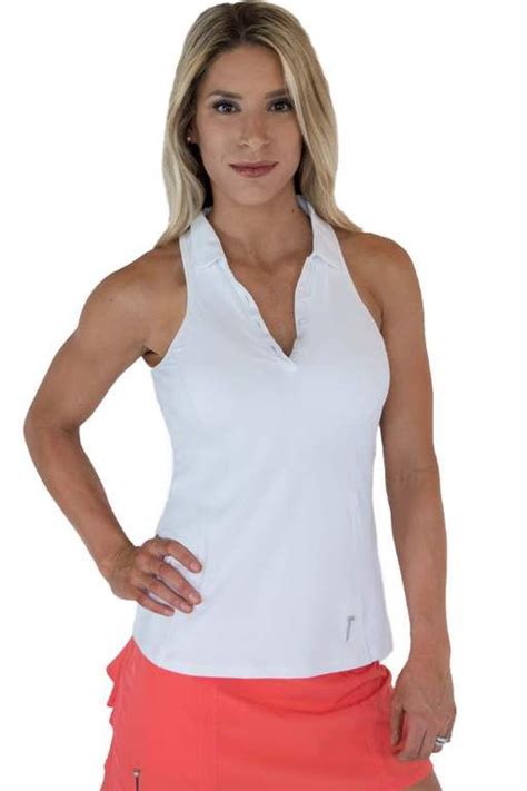 New Sweetheart Mesh Racerback Golf Polo Red — Flirtee Golf Womens Golf Polo Womens Golf