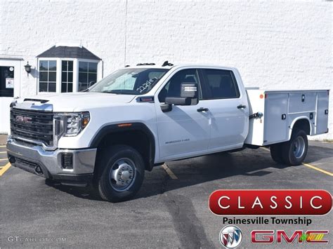 2021 Summit White Gmc Sierra 3500hd Crew Cab 4wd Chassis 142042383