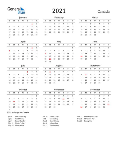 Canadian calendar templates are available in excel and pdf format. 2021 Canada Calendar with Holidays