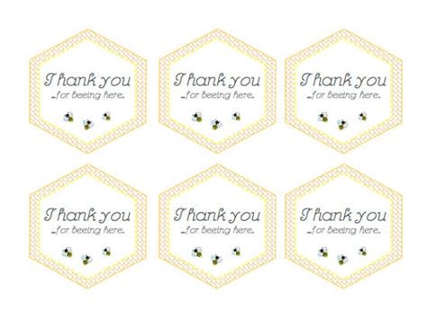 The files are for personal use only and may not be used commercially in any way. Bee Baby Shower Printable favor Thank You Stickers baby bee