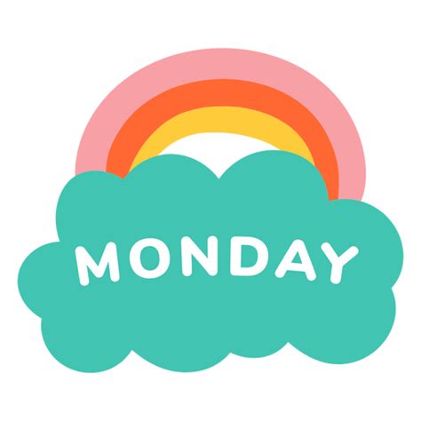 Monday Rainbow Label Transparent Png And Svg Vector File