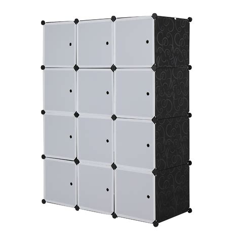 Clfhome 12 Cube Organizer Stackable Plastic Cube Storage Shelves Design Multifunctional Modular