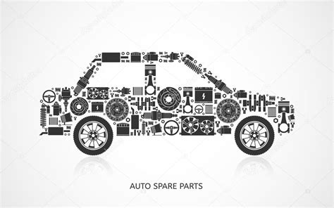 Set Of Auto Spare Parts Stock Vector By ©olhakostiuk 73351629