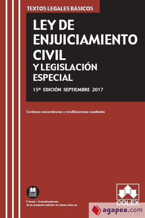 Ley De Enjuiciamiento Civil Y Legislacion Especial Editorial Colex S