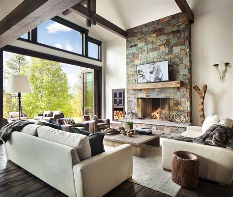 This contemporary luxury mansion features. Rustic-modern dwelling nestled in the northern Rocky ...