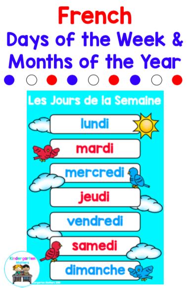 Days Of The Week In French Chart Malayansal