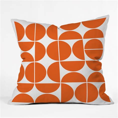 Mid Century Modern 04 Orange Outdoor Throw Pillow The Old Art Studio