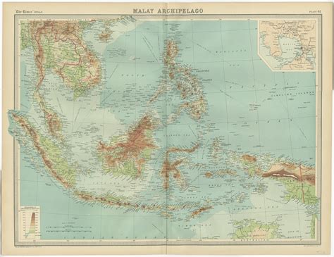 Antique Map Of The Malay Archipelago By Bartholomew 1922