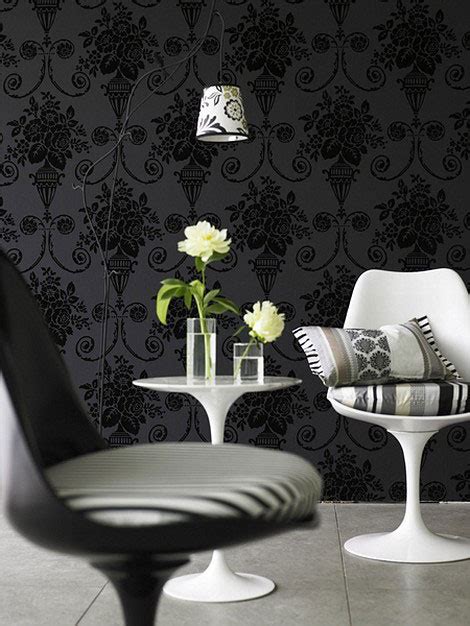 Free Download Black Wallpaper Decor Floral Motifs 470x626 For Your