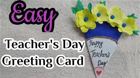 teachers day card making diy teachers day greeting card snehitha