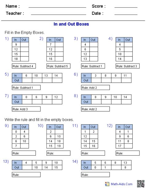 Find the mathematical rule in these math tables. Math Input And Output Tables 4th Grade | Brokeasshome.com