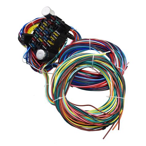 21 Circuit Street Hot Rat Rod Custom Universal Color Wiring Wire Kit Xl